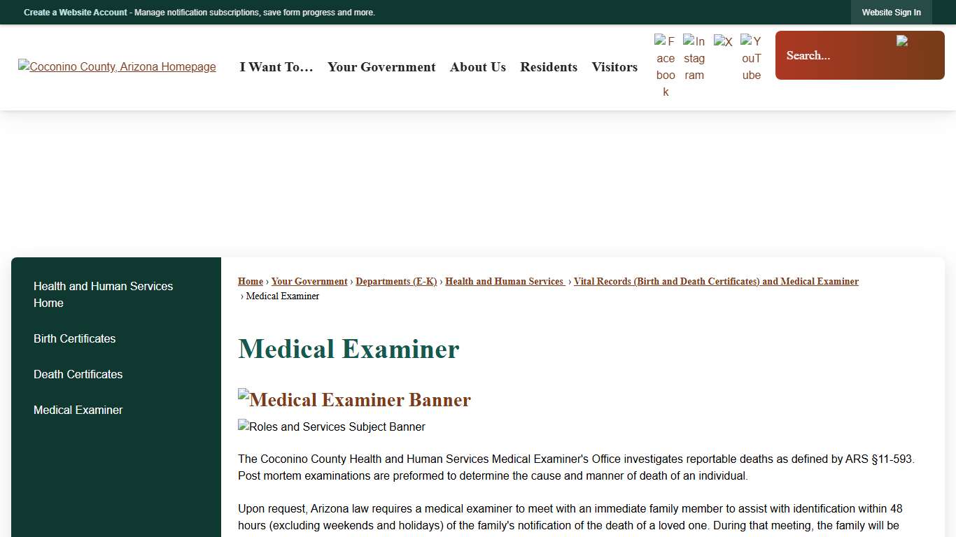 Medical Examiner | Coconino